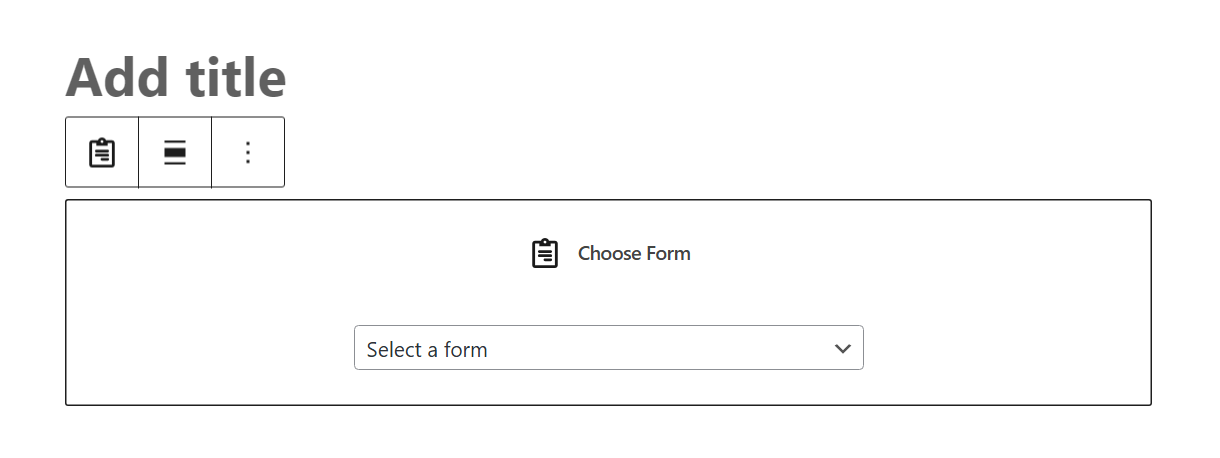 Select Forminator form to add to a post in the Gutenberg editor