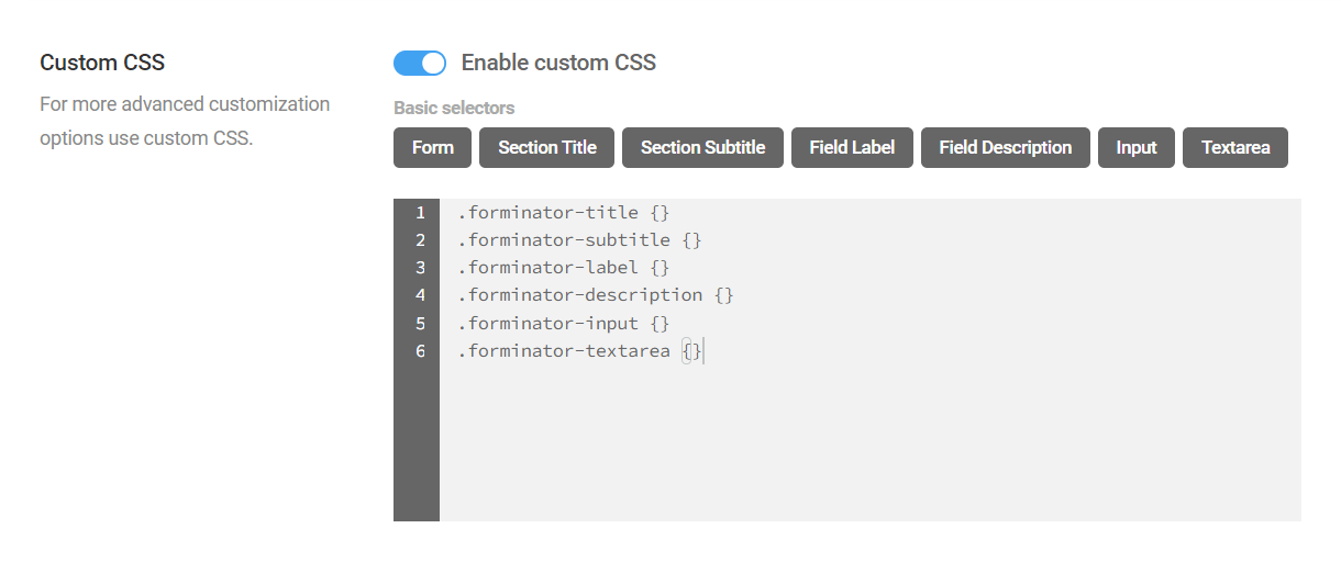 Style a Forminator form with custom CSS