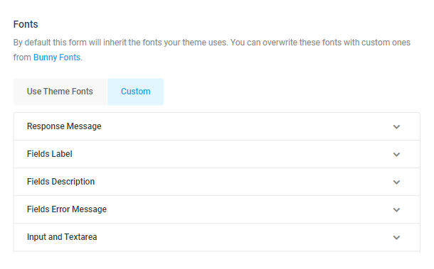 Customize fonts in Forminator forms