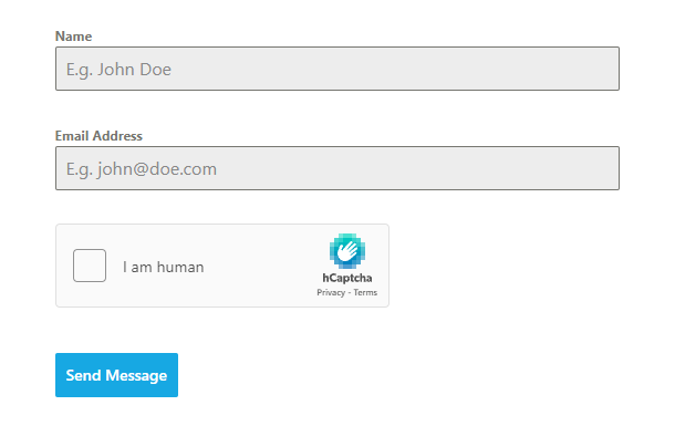 hCAPTCHA checkbox in a Forminator form