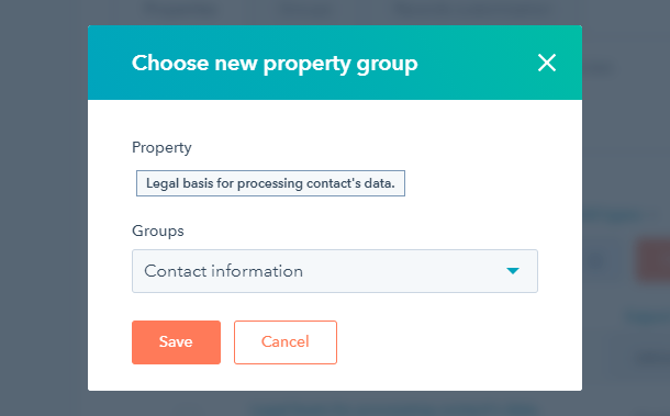 Move property to group in Hubspot