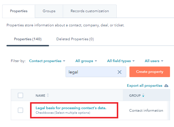 Select property in Hubspot