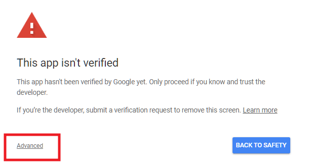 App unsafe alert from Google