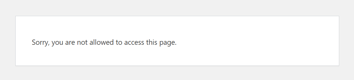 No access message displayed in Forminator