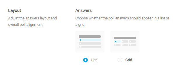 Layout options for Forminator polls