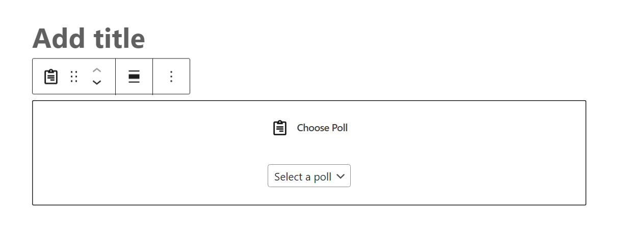 Select Forminator poll to add to a post in the Gutenberg editor