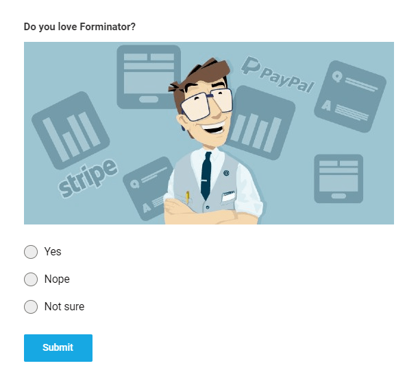 Forminator poll example with featured image