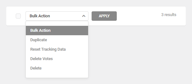 Apply bulk actions to Forminator polls