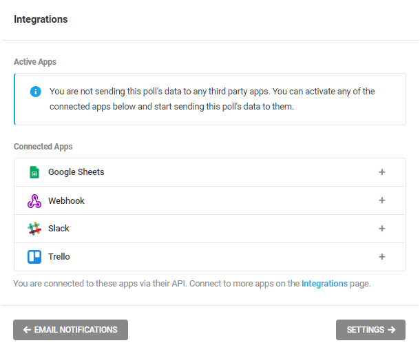 Available 3rd-party integrations in Forminator polls