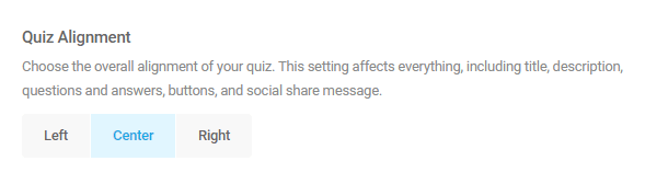 Align layout in Forminator quiz
