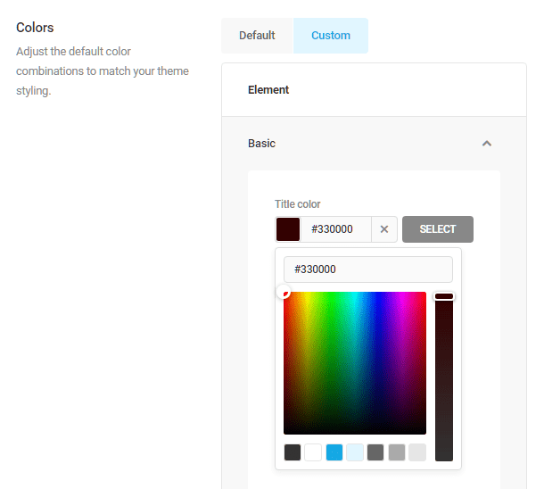 Adjust colors in Forminator quiz