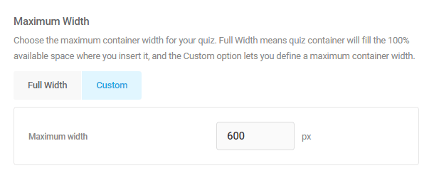Adjust layout width in Forminator quiz