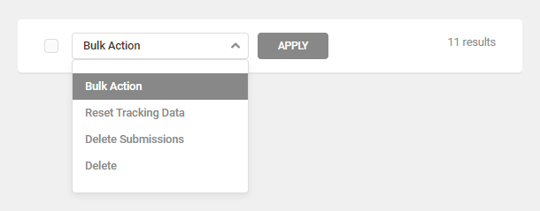 Apply bulk actions to Forminator quizzes