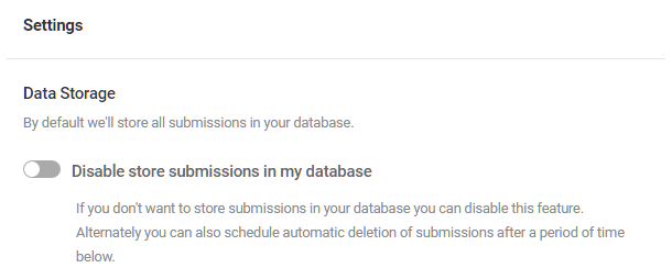 Disable data storage in Forminator quiz