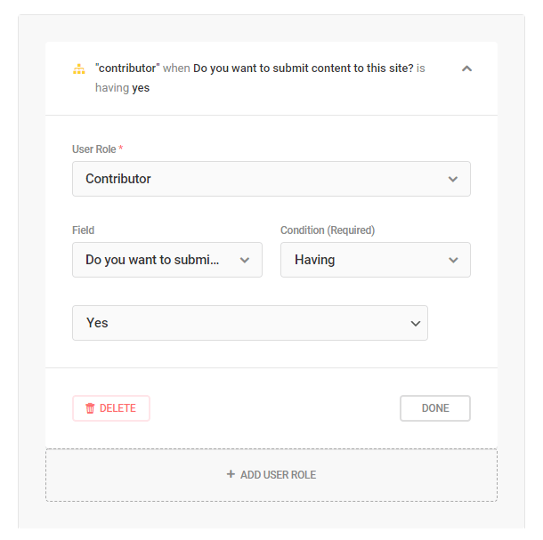 Assigning role conditionally in user registration form