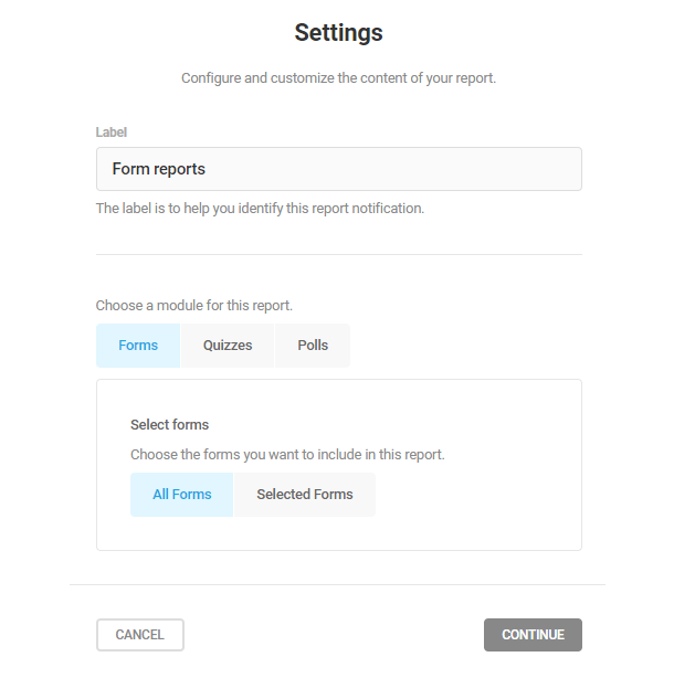 forminator reports new settings