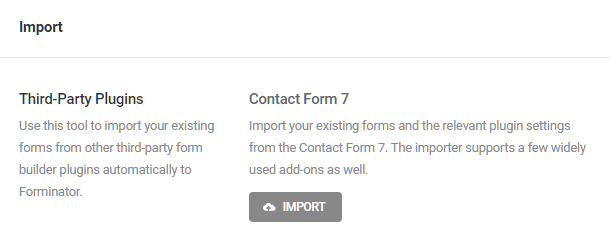 Import Contact Form 7 forms into Forminator