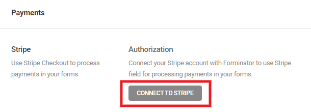 Connect Stripe payment gateway in Forminator