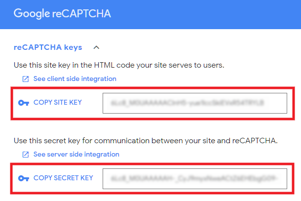 Configure Google reCAPTCHA