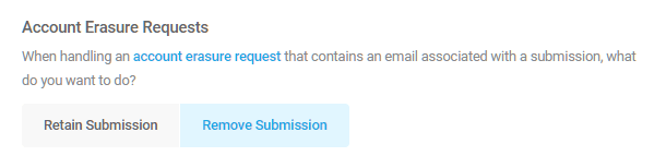 Account erasure options for Forminator form submissions