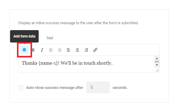 Use form field data in Forminator form submission message
