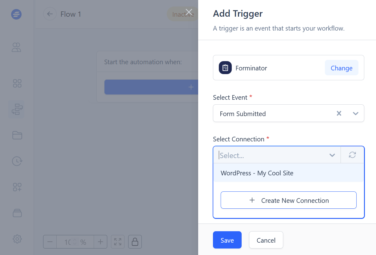 Select a trigger event for a new SureTriggers workflow