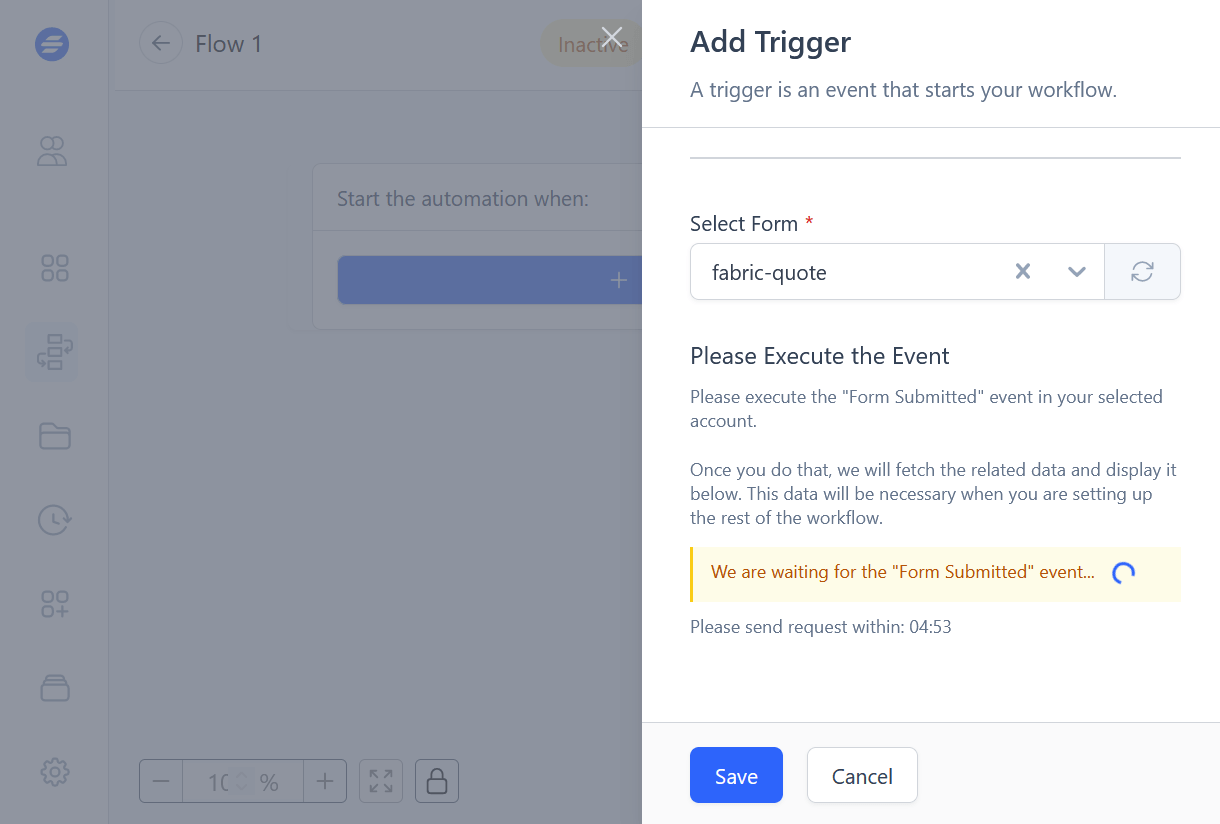 Select a form for a new SureTriggers workflow