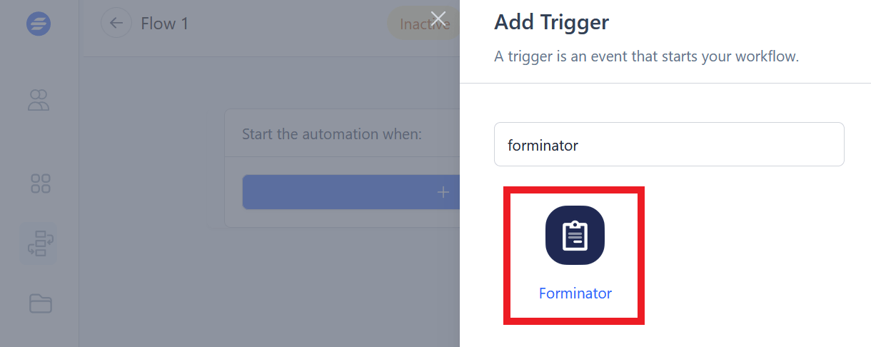 Select a trigger for a new SureTriggers workflow