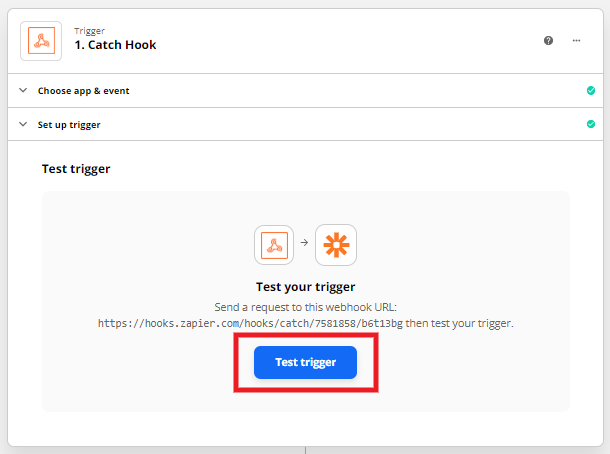Test trigger at Zapier for integration with Hustle