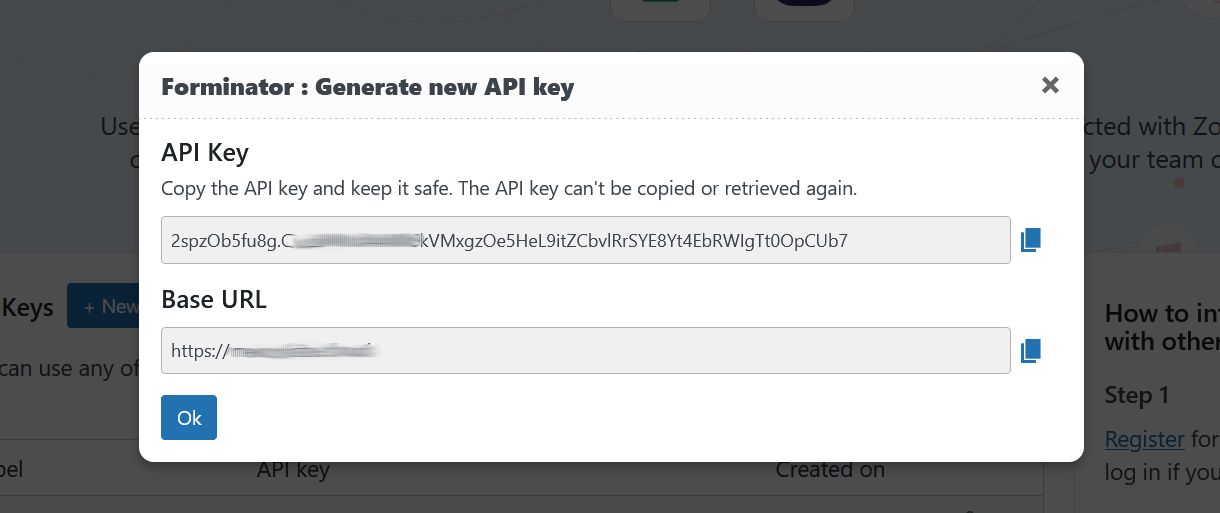 Copy API Key and Base URL