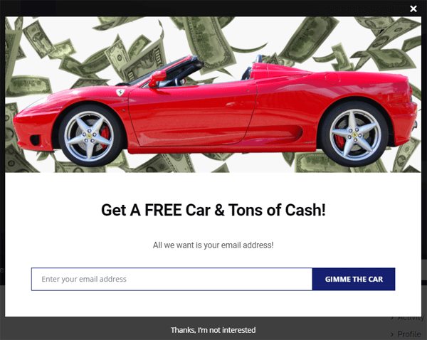 Compelling form offer