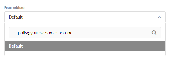 Set the from address in Forminator poll email notification