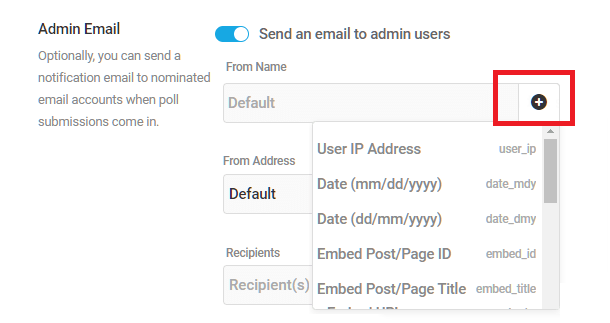 Set from name in Forminator poll email notification