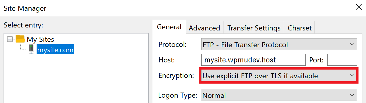 ftp only encrpyt