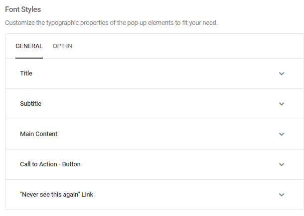 general font style elements
