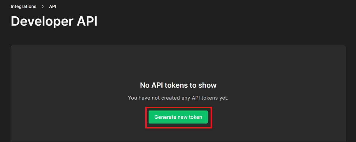 generate new api token