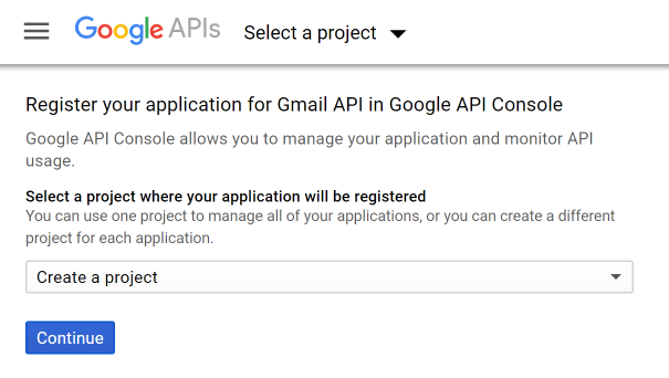 Screenshot of Gmail Register API Project
