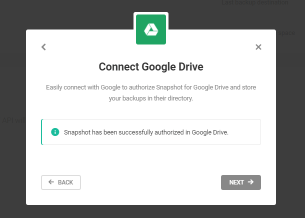 google drive authorization successful