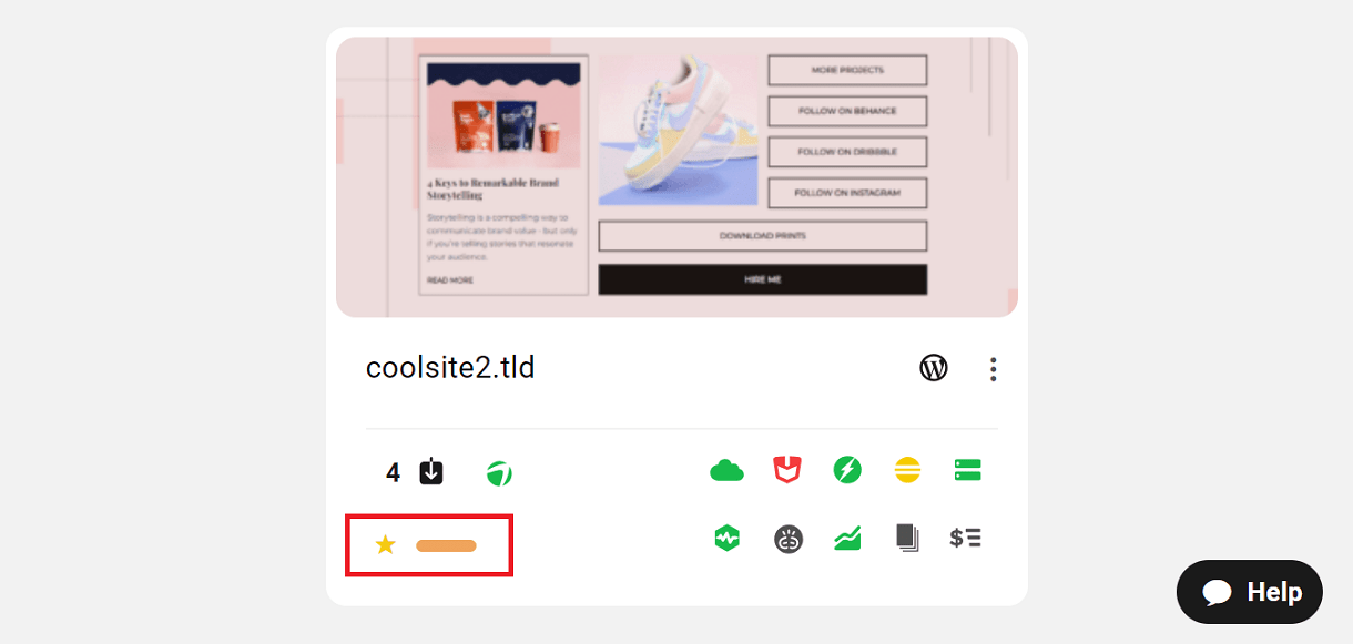 Label icon in My Sites grid view