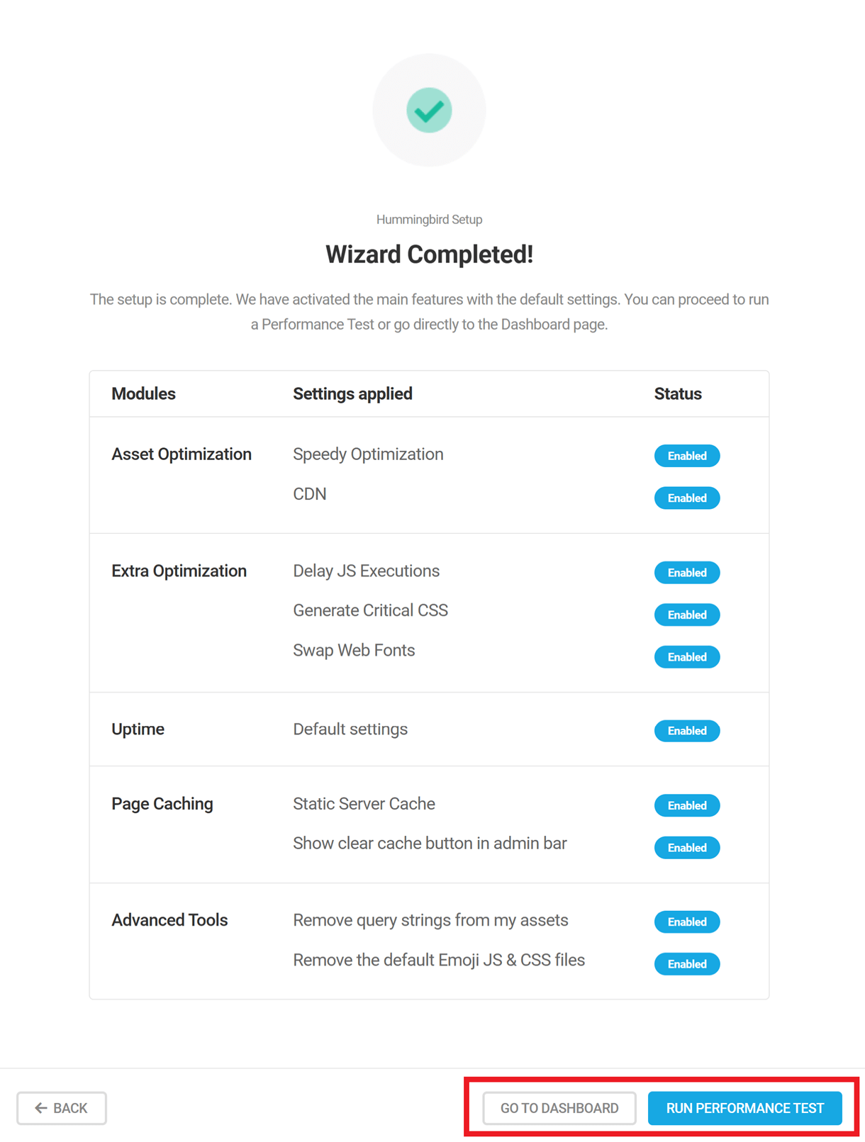 hummingbird setup wizard