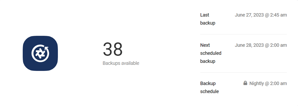 Hosting Backup overview