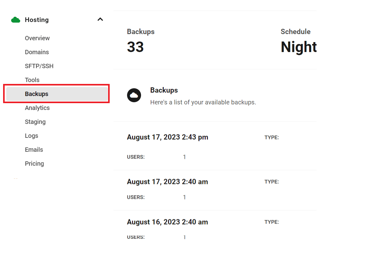 Hosting backups location in the Hub