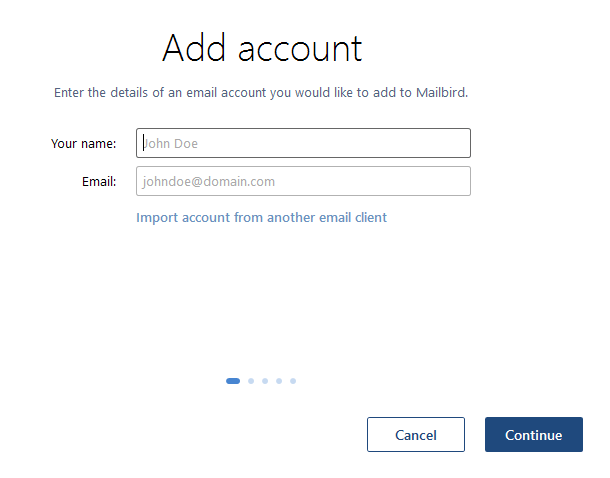 Add new account to Mailbird