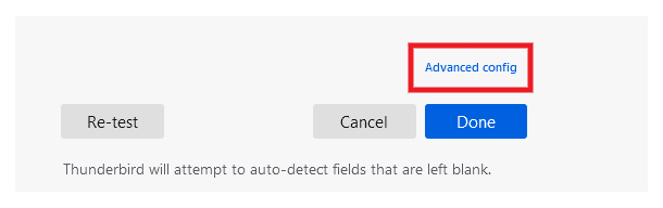Advanced config in Thunderbird