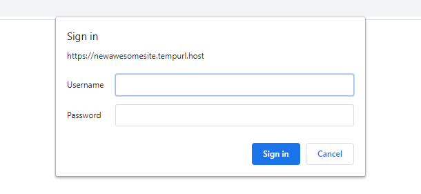 Password protected login modal