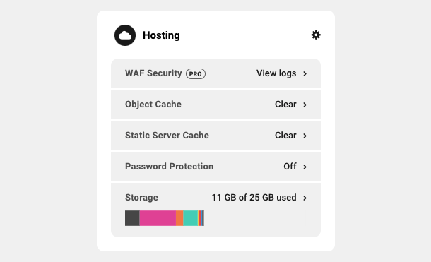 Hosting widget