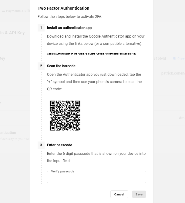 Enable 2-factor authentication for your WPMU DEV account