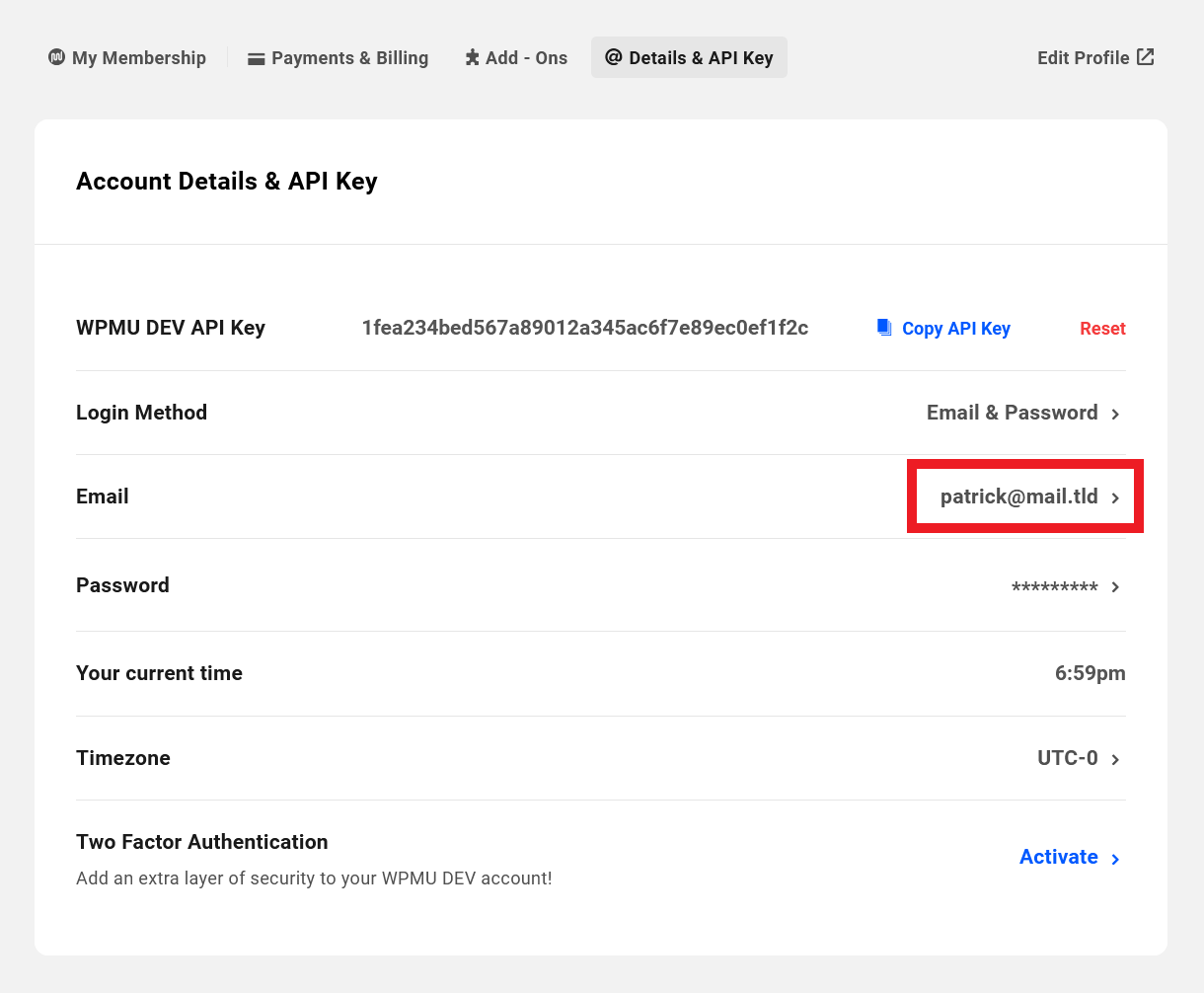 Change your WPMU DEV account email address