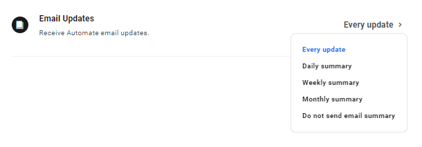 Hub 2.0 Automate email updates