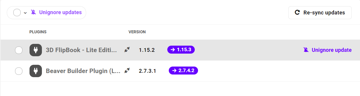 Ignored updates in the Hub's Automate feature